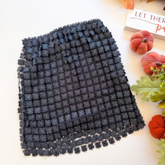 Sugar Plum Sparkle - Lurex Mixed Crochet Lace Skirt With Elastic Waist