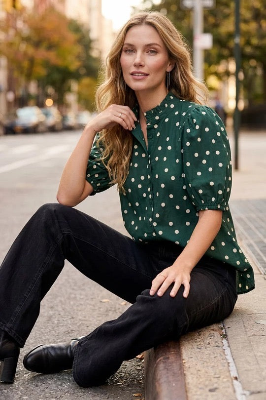 Dotted Pumpkin Patch polka dot top