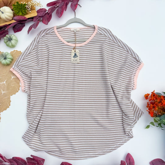 Maple Latte Stripe Top by Easel