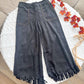 Saddle Up Black Faux Suede Fringe Wide Leg Pants