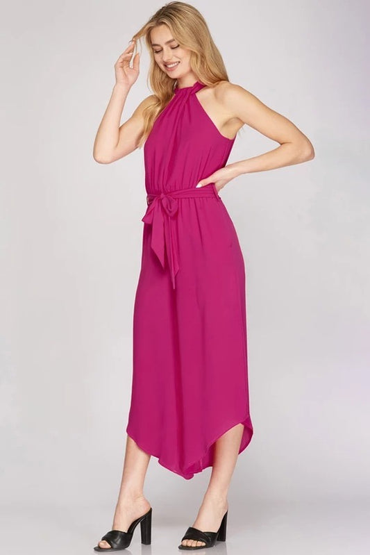 October Ever After halter jumpsuit