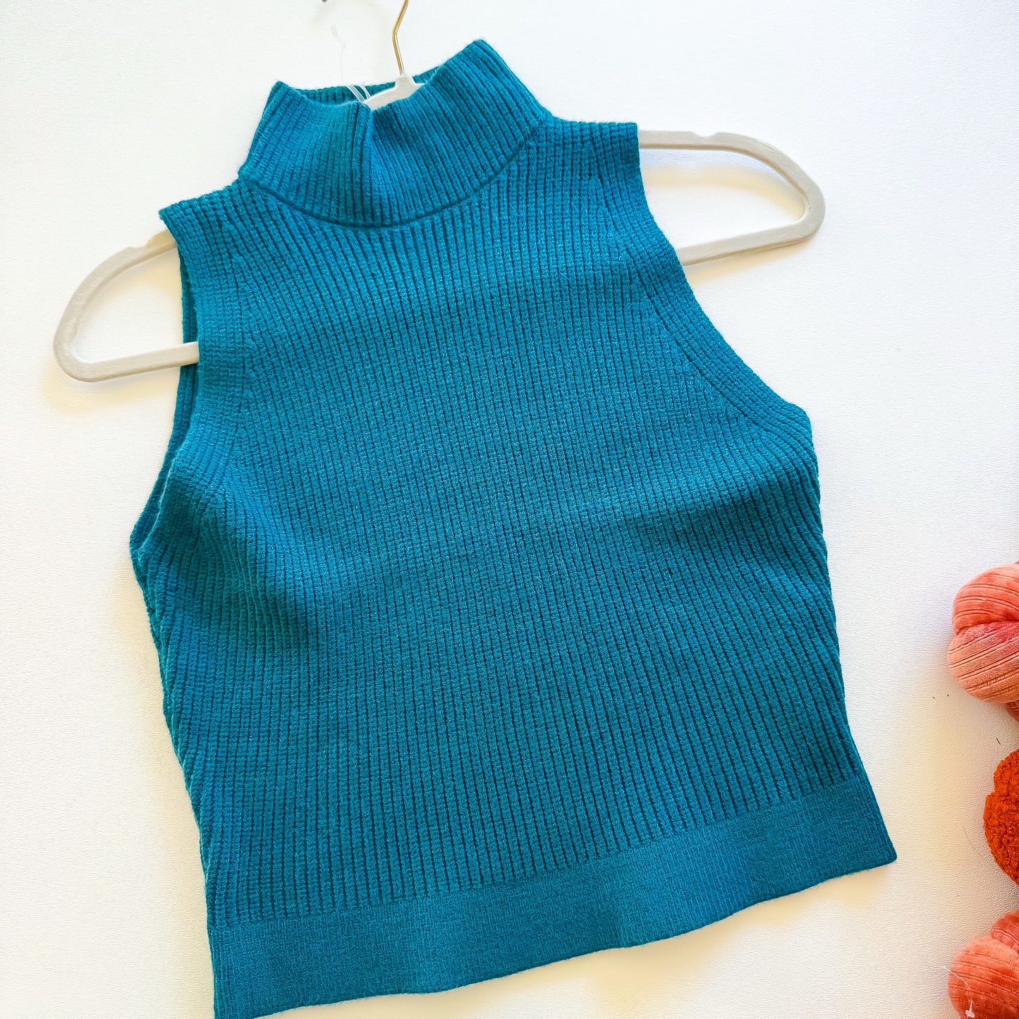 Leaves & Lattes - Mock Neck Knit Sweater Vest