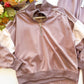 Apple Picking Pullover - Long Sleeve Half Zip Knit Pullover Top With Contrast Detail