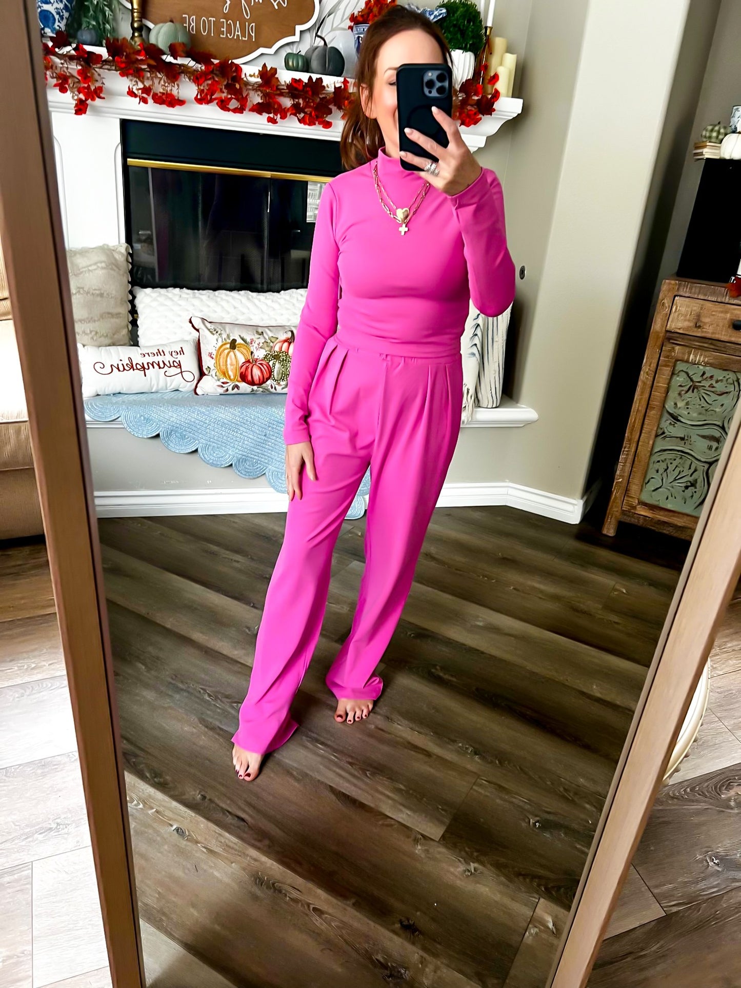 Pink matching set full length