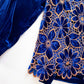 Velvet burnout lace hem detail