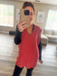Coral cable knit vest front