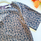 Wild About Fall - Short Sleeve Animal Knit Dress With Pockets